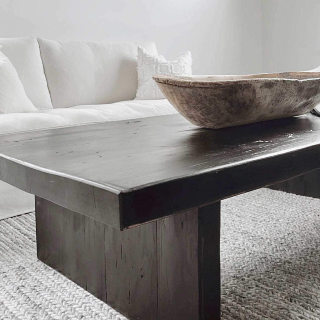 Provincial Platform Coffee Table Reclaimed Elm Black Impreshens