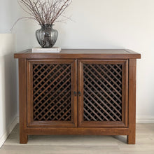 Load image into Gallery viewer, Antique Lattice Cabinet _ Brown Elm