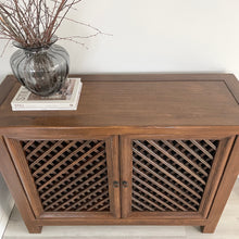 Load image into Gallery viewer, Antique Lattice Cabinet _ Brown Elm