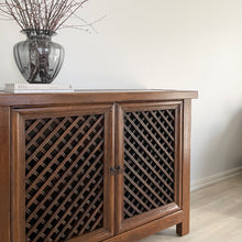 Load image into Gallery viewer, Antique Lattice Cabinet _ Brown Elm