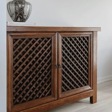 Load image into Gallery viewer, Antique Lattice Cabinet _ Brown Elm