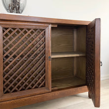 Load image into Gallery viewer, Antique Lattice Cabinet _ Brown Elm