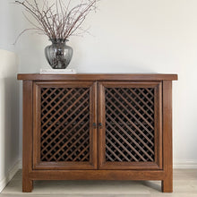 Load image into Gallery viewer, Antique Lattice Cabinet _ Brown Elm