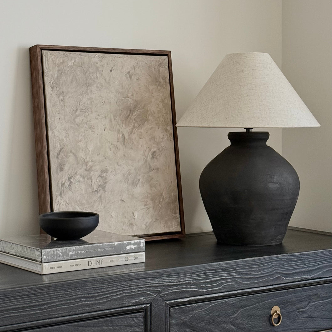 Ancient Ruin Collection by Impreshens _ Framed Textured Canvas _ Mini _ Earthy Grey (Marble Effect)