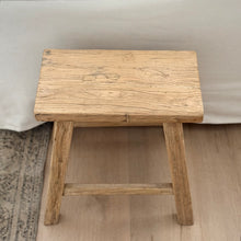 Load image into Gallery viewer, Antique Worker Stool _ Rectangle _ Honey Elm
