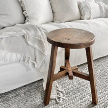 Load image into Gallery viewer, Farmhouse Worker Stool | Round | Dark Aged Elm
