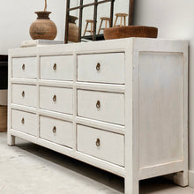 Load image into Gallery viewer, Hamptons Chest _ Nine Drawer _ Rustic White
