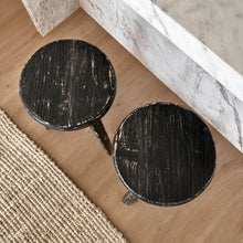 Load image into Gallery viewer, Heritage Worker Stool _ Star Base _ Distressed Black

