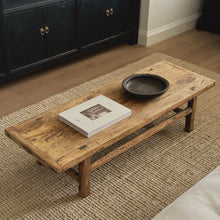 Load image into Gallery viewer, Farmhouse Coffee Table _ Low Style _ Raw Natural Elm
