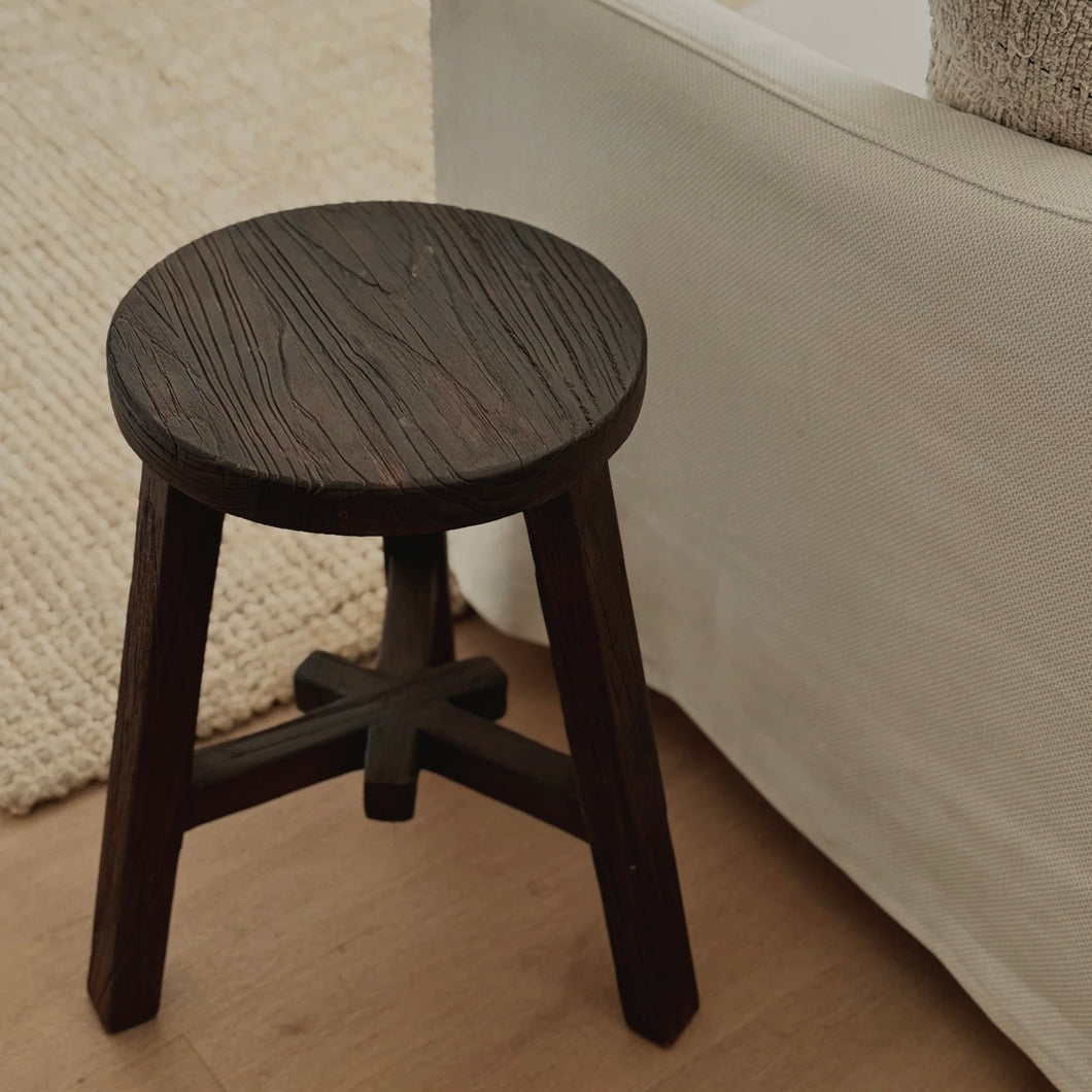 Wabi Milking Stool _ Antique Brown