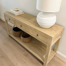 Load image into Gallery viewer, Organic Console _ Three Drawer + Shelf _ 160cm _ Blonde Elm
