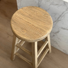 Load image into Gallery viewer, Antique Bar Stool _ Aged Elm
