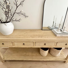 Load image into Gallery viewer, Organic Boho Console | 190cm | Four Drawer + Shelf | Blonde Elm
