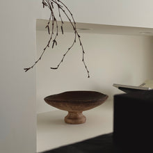 Load image into Gallery viewer, Pedestal Display Bowl _ Rustic Brown
