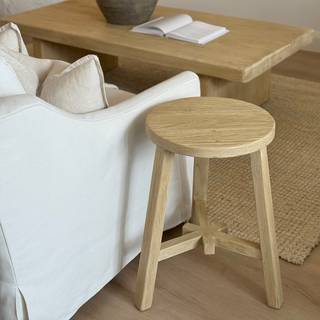 Organic Oversize Stool _ Star Base _ Blonde Elm