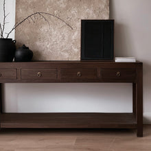 Load image into Gallery viewer, Wabi Console _ Four Drawer_ 190cm _ Antique Brown
