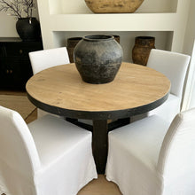 Load image into Gallery viewer, Heritage Dining Table | Round | Black Elm + Natural Top
