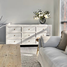 Load image into Gallery viewer, Hamptons Chest _ Nine Drawer _ Rustic White
