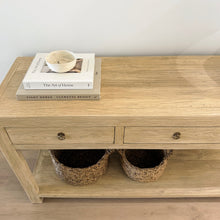 Load image into Gallery viewer, Organic Console _ Three Drawer + Shelf _ 160cm _ Blonde Elm

