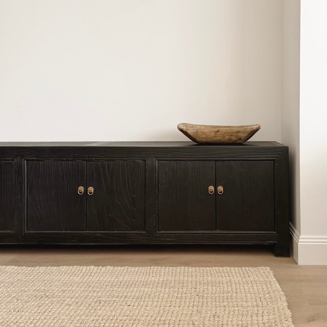 Provincial TV Unit _ 220cm _ Textured Black