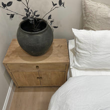 Load image into Gallery viewer, Antique Oversize Bedside Table _ Aged Elm
