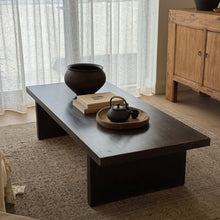 Load image into Gallery viewer, Platform Coffee Table _ Smooth Distressed Black
