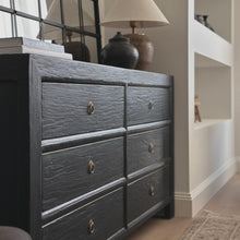Load image into Gallery viewer, Provincial Six Drawer Chest _ Black Elm
