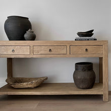 Load image into Gallery viewer, Antique Console _ 160cm _ Aged Elm _ Three Drawer
