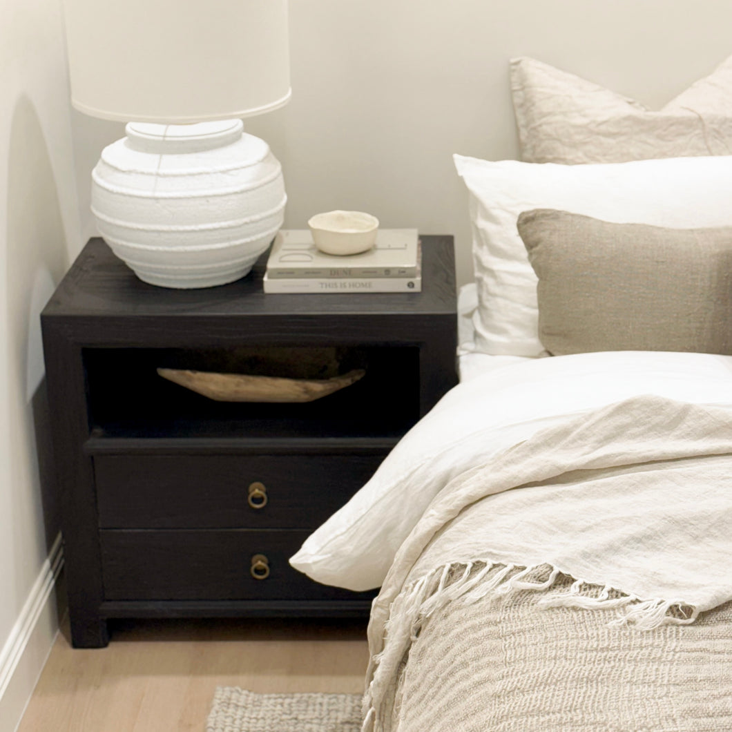 Provincial Bedside Table _ XL _ Textured Black