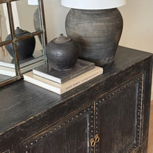 Load image into Gallery viewer, Antique Luxe Sideboard _ Studded Detail _ 220cm _ Rustic Black
