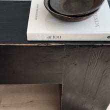 Load image into Gallery viewer, Provincial Hallway Table _ Barn Wood _ Rustic Black
