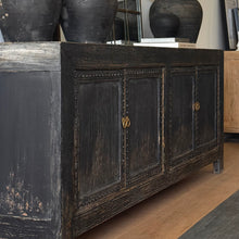 Load image into Gallery viewer, Antique Luxe Sideboard _ Studded Detail _ 220cm _ Rustic Black
