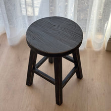 Load image into Gallery viewer, Vintage Stool _ Custom _ Rustic Black Elm
