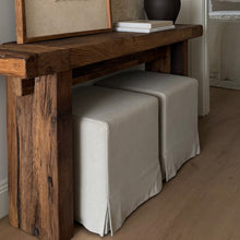 Load image into Gallery viewer, Ottoman _ Square _ Natural Linen &amp; Cotton
