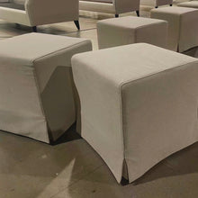 Load image into Gallery viewer, Ottoman _ Square _ Natural Linen &amp; Cotton
