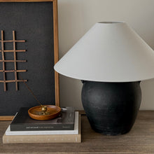 Load image into Gallery viewer, Antique Zen Lamp by Impreshens _ Rustic Black + White Linen Shade

