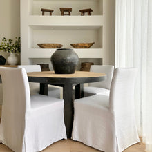 Load image into Gallery viewer, Heritage Dining Table _ Black Elm + Natural Top _ 2 Sizes
