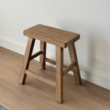 Load image into Gallery viewer, Antique Worker Stool _ Aged Elm
