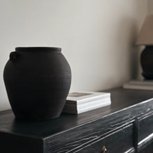 Load image into Gallery viewer, Vintage Pot _ Handles _ Stone Black
