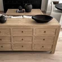 Load image into Gallery viewer, Antique Nine Drawer Chest _ Aged Elm
