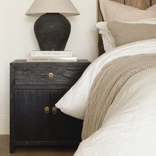 Load image into Gallery viewer, Provincial Bedside Table _ Textured Black
