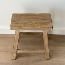 Load image into Gallery viewer, Antique Worker Stool _ Aged Elm
