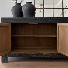 Load image into Gallery viewer, Antique Luxe Sideboard _ Studded Detail _ 220cm _ Rustic Black
