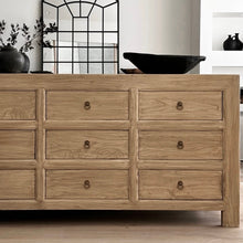 Load image into Gallery viewer, Antique Nine Drawer Chest _ Aged Elm

