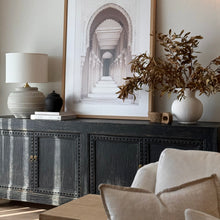 Load image into Gallery viewer, Antique Luxe Sideboard _ Studded Detail _ 220cm _ Rustic Black
