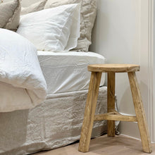 Load image into Gallery viewer, Farmhouse Worker Stool _ Triangle Base _ Raw Elm
