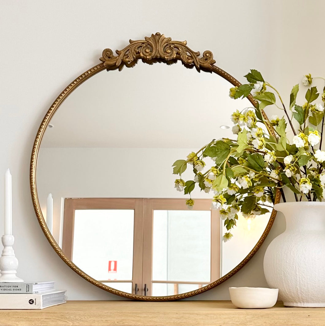 Mirror | Ornate | Small | Brass Iron
