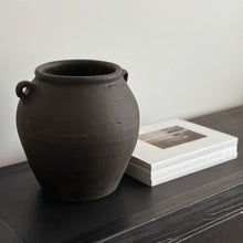 Load image into Gallery viewer, Vintage Pot _ Handles _ Stone Black
