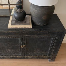 Load image into Gallery viewer, Antique Luxe Sideboard _ Studded Detail _ 220cm _ Rustic Black
