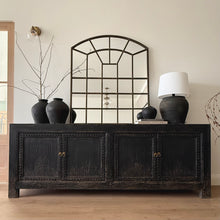 Load image into Gallery viewer, Antique Luxe Sideboard _ Studded Detail _ 220cm _ Rustic Black
